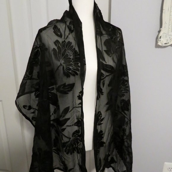 Elegant INC International Concepts Sheer Evening Wrap, Floral Design - Picture 1 of 4